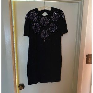 Black beaded/sequined cocktail dress